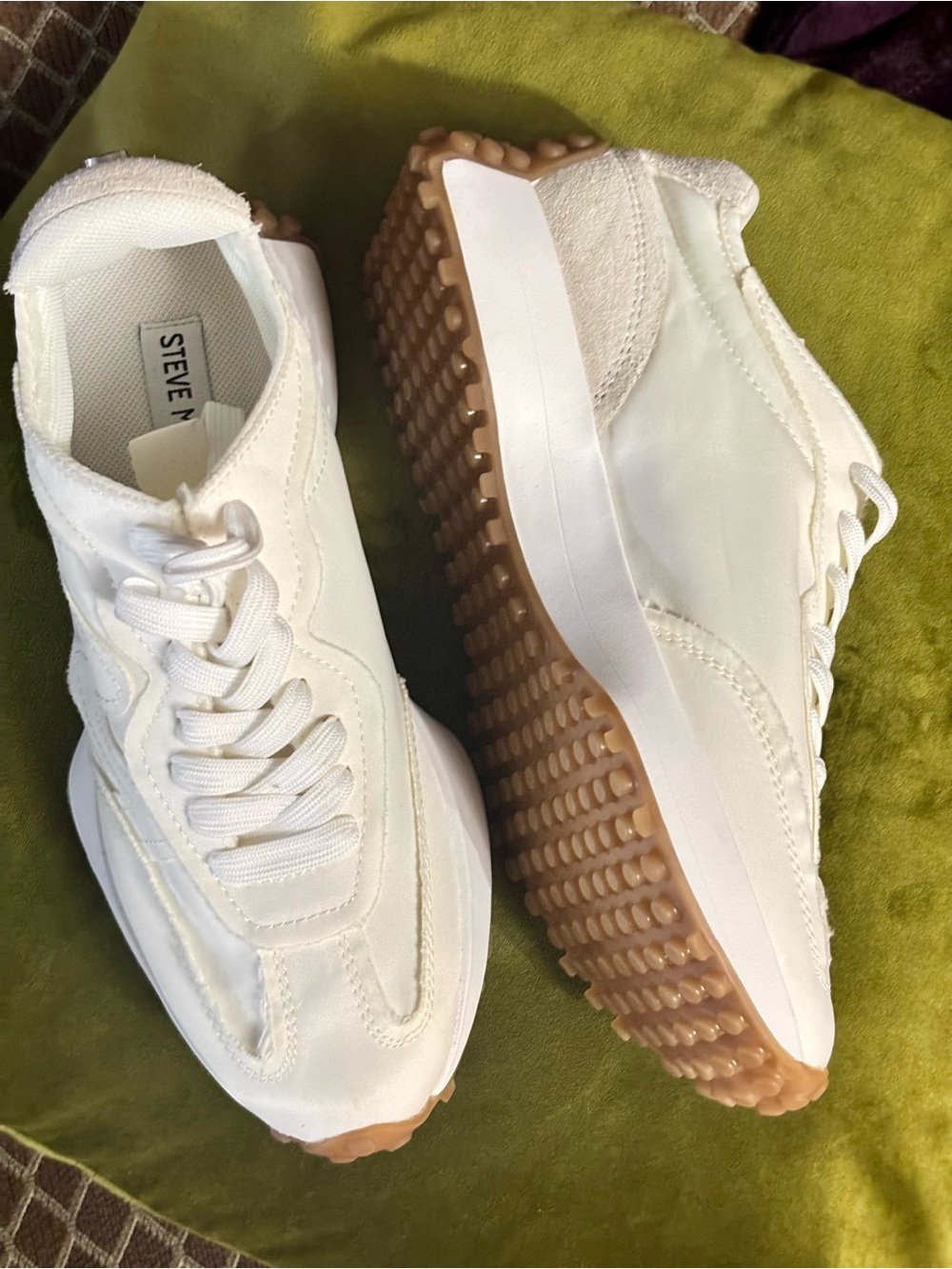 Steve Madden White Sneakers with Gum Tread